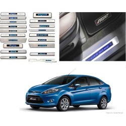 Buy Ford Fiesta Door Stainless Steel Sill Plate with Blue LED online at low prices | Rideofrenzy