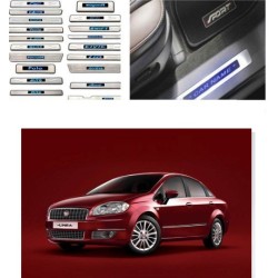 Buy Fiat Linea Stainless Steel Sill Plate with Blue LED online | Rideofrenzy