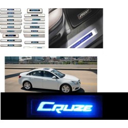 Buy Chevrolet Cruze Stainless Steel Sill Plate with Blue LED online| Rideofrenzy