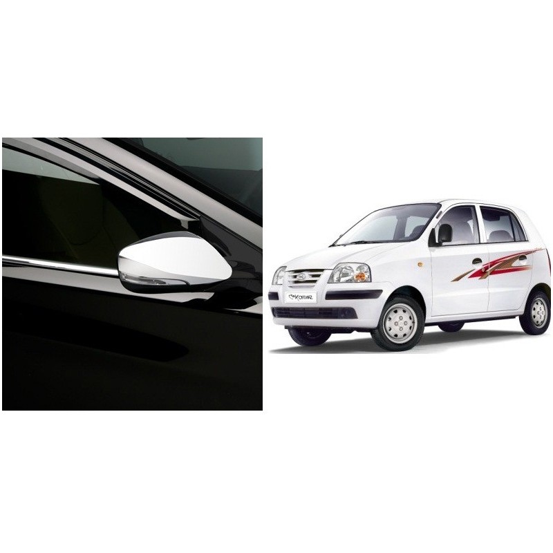 Buy Triple layer Hyundai Santro Chrome Side Mirror covers at low prices-RideoFrenzy