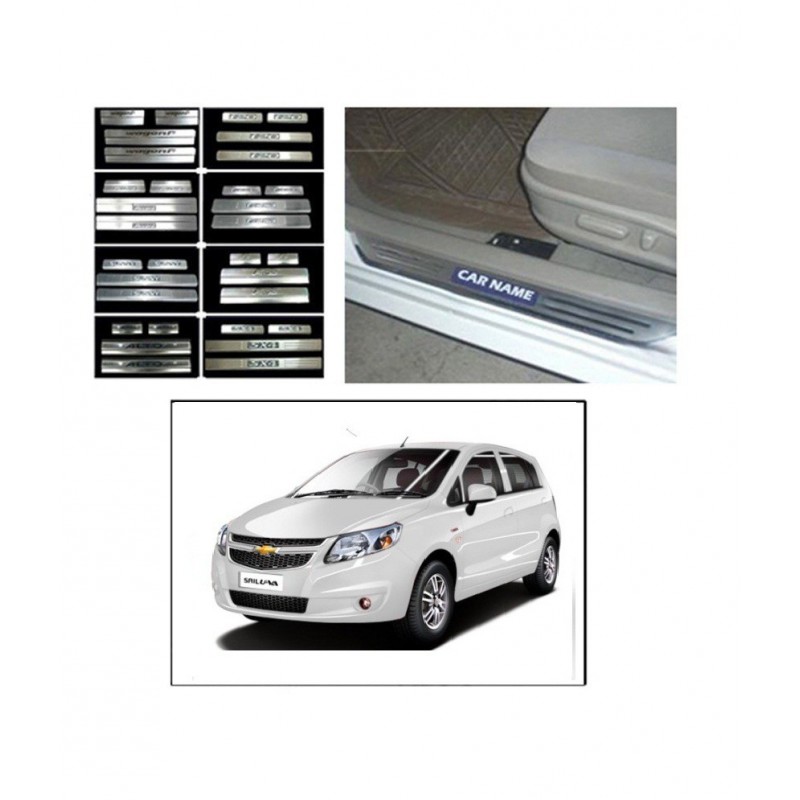 Buy Chevrolet Sail Uva Stainless Steel Sill Plate online at low prices | Rideofrenzy
